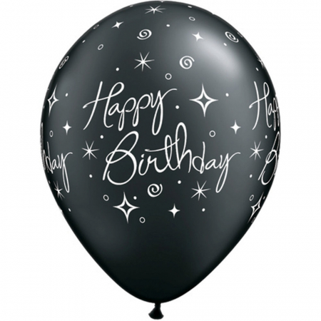 Baloane latex 11" inscriptionate Birthday Elegant Sparkles & Swirls Asortate,  DB25235 [2]