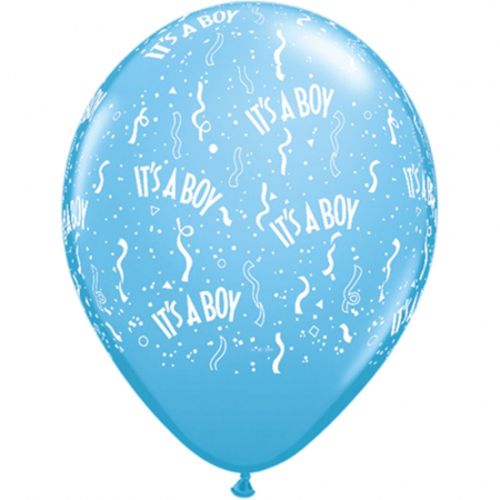 Botez Baietel - Baloane latex inscriptionate it's a boy round pale blue DB11754