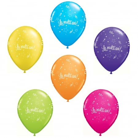 Baloane Personaje - Baloane Latex La multi ani Tropical Assortment 28 cm 1 buc DB27078