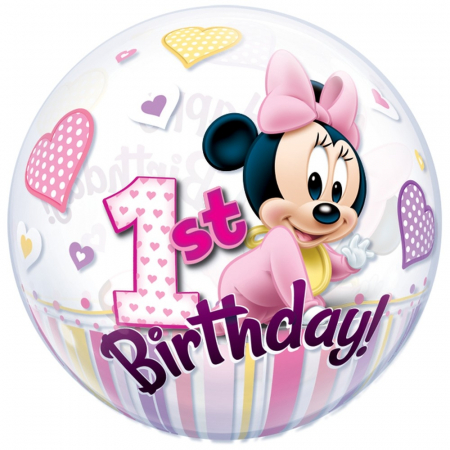 Balon bubble minnie mouse 1st birthday 56cm DB12862 [1]