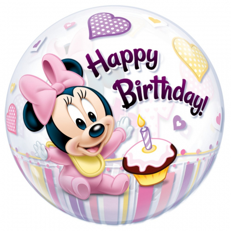 Balon bubble minnie mouse 1st birthday 56cm DB12862 [0]