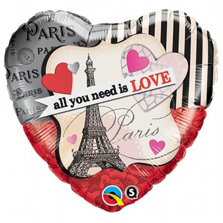 I love you - Balon Folie 45 cm Inima All You Need Is Love DB65096