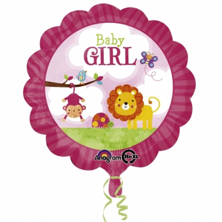 Botez Fetita - Balon Folie Baby Girl Safari 45 cm 1 buc DB2684001