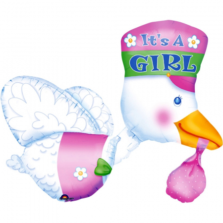 Botez Fetita - Balon folie figurina barza este fetita 58x81cm DB07026