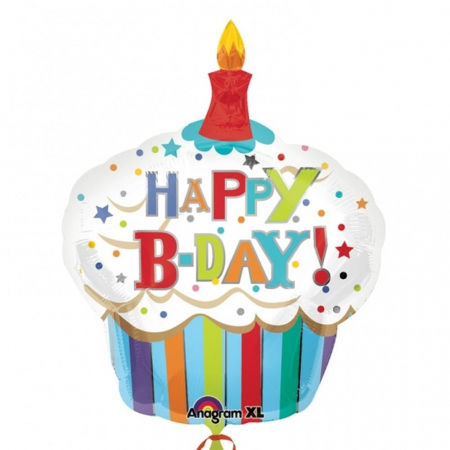 Baloane Aniversari - Balon Folie Figurina Birthday Cupcake 91x74 cm 1 buc DB24477