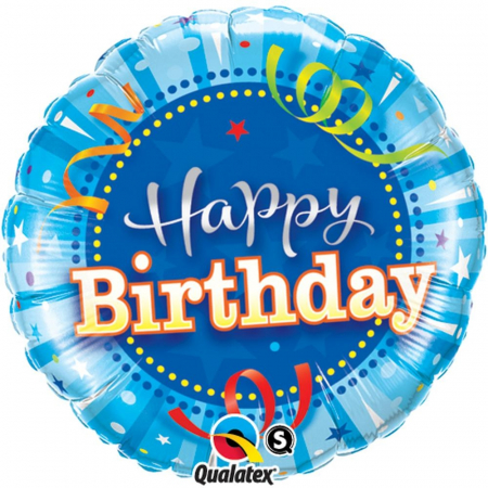 Baloane Aniversari - Balon Folie Happy Birthday Bleu 45 cm 1 buc DB25431