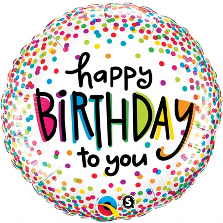 Baloane Aniversari - Balon Folie Happy Birthday Cu Buline 45 cm 1 buc DB28126