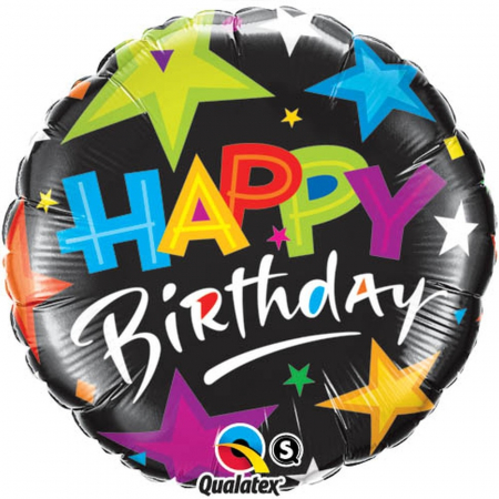 Baloane Aniversari - Balon Folie Happy Birthday Cu Stelute 45 cm 1 buc DB23785