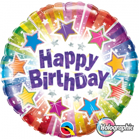 Baloane Aniversari - Balon Folie Holografic Happy Birthday 45 cm 1 buc DB35348