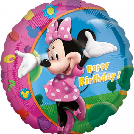 Baloane Folie - Balon Folie Minnie Mouse Happy Birthday 45 cm 1 buc DB17797
