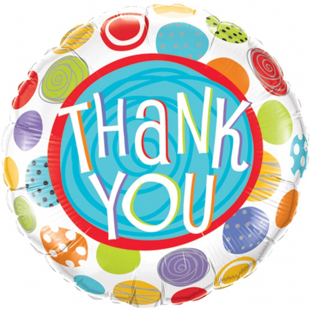 Diverse ocazii - Balon Folie Thank You Patterned Dots 45 cm 1 buc DB33354