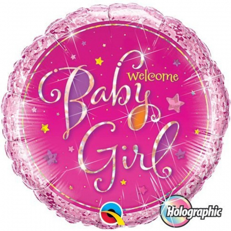 Botez Fetita - Balon Folie Welcome Baby Girl 45 cm 1 buc DB35316