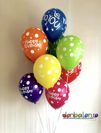 Buchete de Baloane - Buchet 10 Baloane Happy Birthday DBB18461