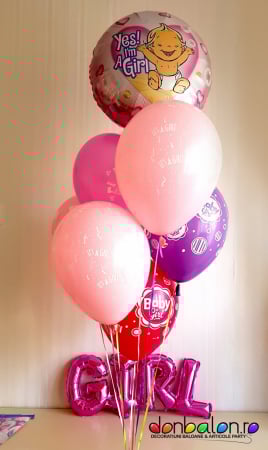 Buchete de Baloane - Buchet Baloane Inscriptionate Yes I am a girl DBB86890