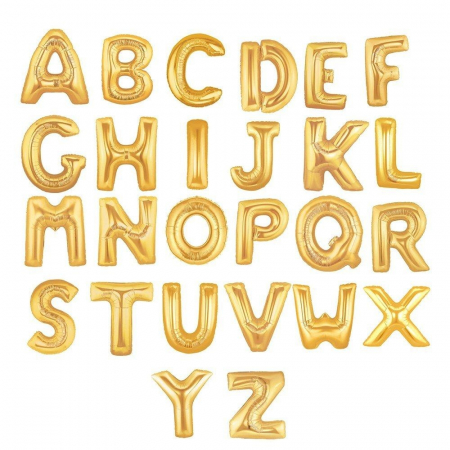 Baloane Cifre & Litere - Litera Gold Shaped Foil Balloons 1 buc 86 cm DBNB00248