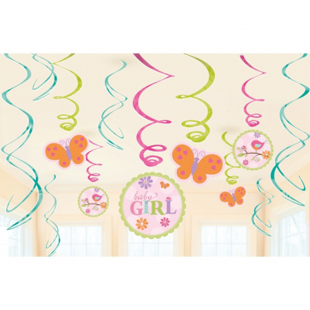 Ornamente sala - Serpentine Decorative Baby Girl Pentru Petrecere Set 12 buc DB671116