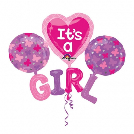 Botez Fetita - Set Baloane Botez It's A Girl 129 x 101 cm DB31217