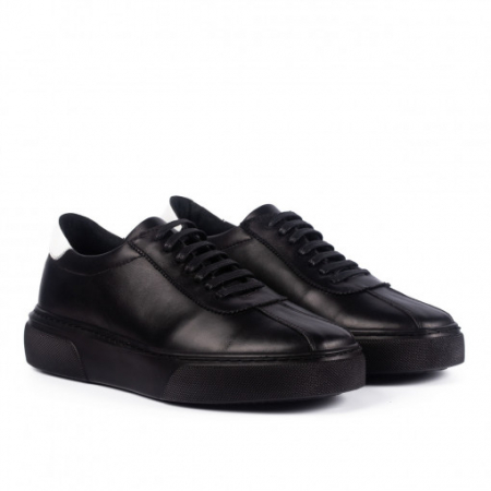 Barbati - Pantofi casual barbati, negru cu alb