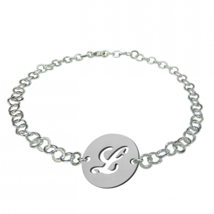 Bratara argint personalizata banut decupat argint Litera L reglabila 9481420 Dras [1]
