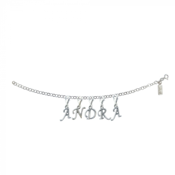Bratara argint personalizata nume Andra pandantive litere argint carabina reglabila GIOTTO900 Dras [1]