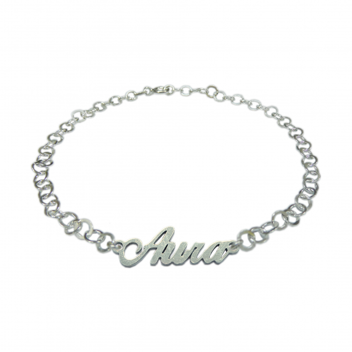 Bratara argint personalizata nume Aura argint reglabila 9418380 Dras [1]