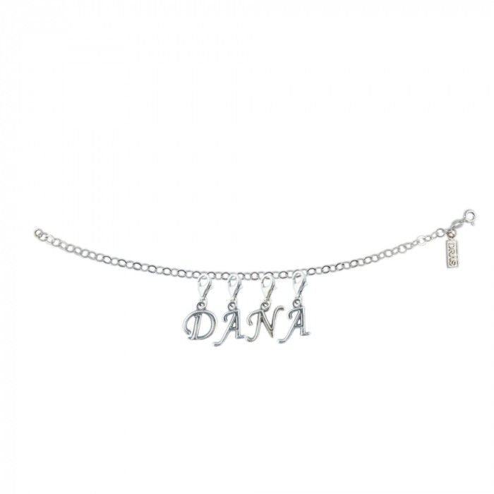 Bratara argint personalizata nume Dana pandantive litere argint carabina reglabila GIOTTO775 Dras [1]