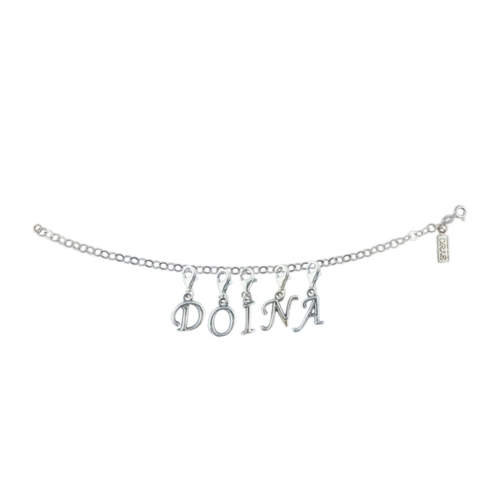 Bratara argint personalizata nume Doina pandantive litere argint carabina reglabila GIOTTO870 Dras [1]