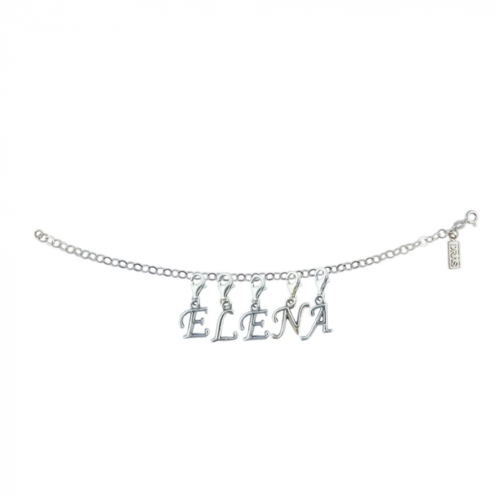 Bratara argint personalizata nume Elena pandantive litere argint carabina reglabila GIOTTO865 Dras [1]
