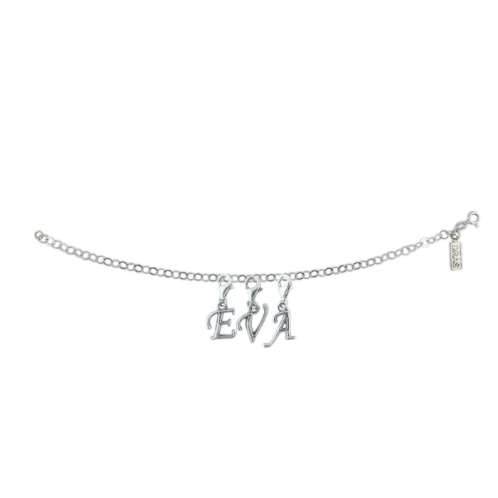 Bratara argint personalizata nume Eva pandantive litere argint carabina reglabila GIOTTO620 Dras [1]
