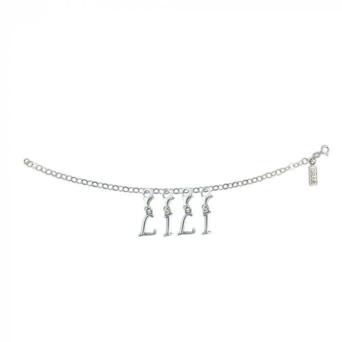 Bratara argint personalizata nume Lili pandantive litere argint carabina reglabila GIOTTO680 Dras [1]