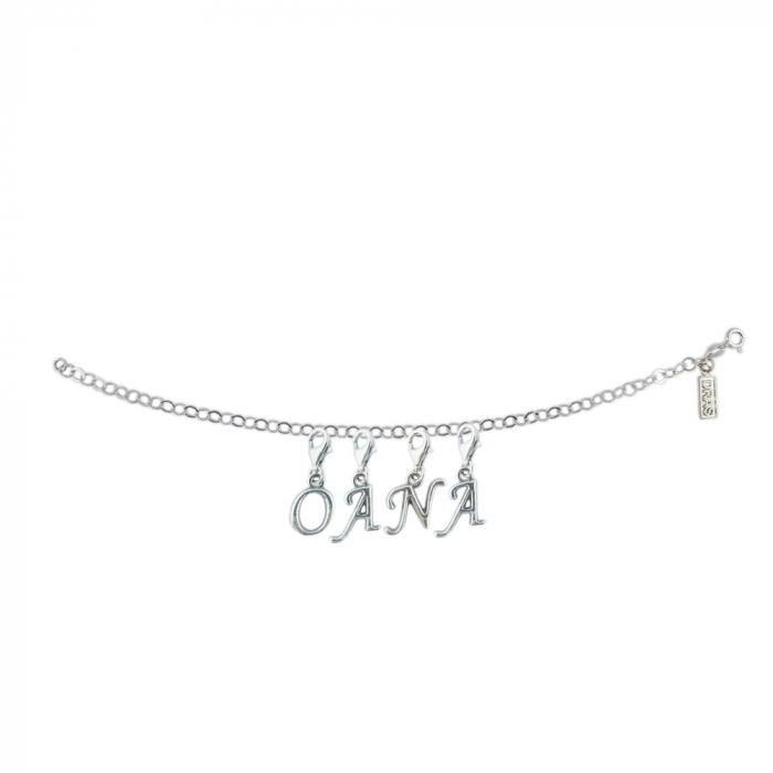 Bratara argint personalizata nume Oana pandantive litere argint carabina reglabila GIOTTO750 Dras [1]