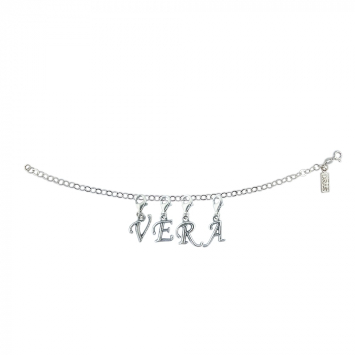 Bratara argint personalizata nume Vera pandantive litere argint carabina reglabila GIOTTO750 Dras [1]