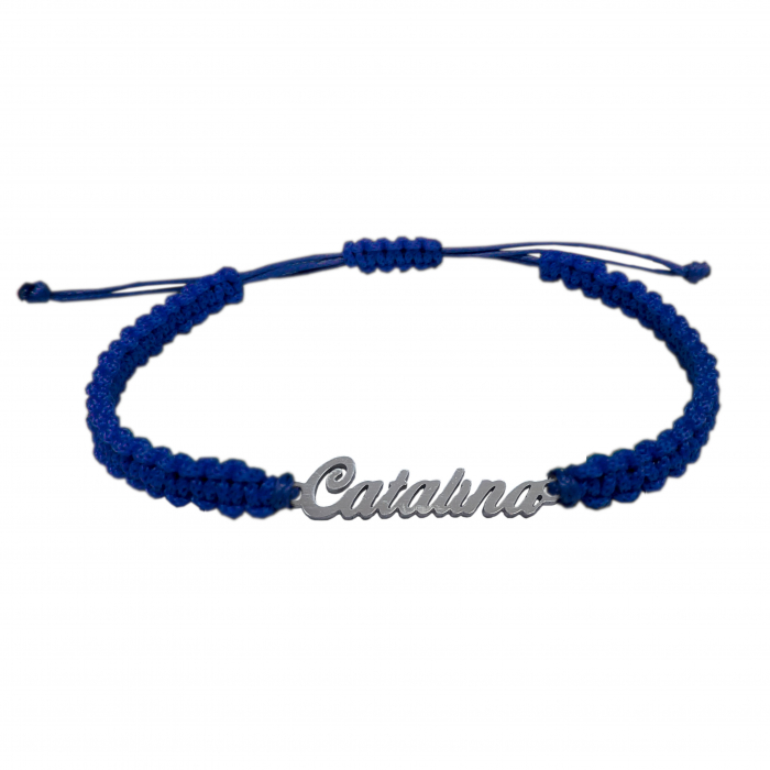 Bratara snur albastru impletit manual personalizata nume Catalina argint 9462100 Dras [1]