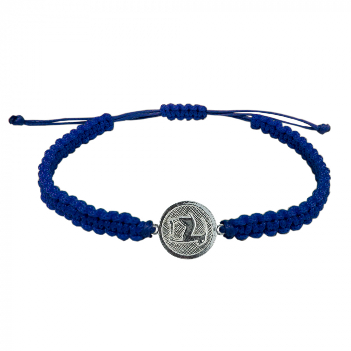 Bratara snur albastru impletit manual personalizata zodie Capricorn zodiac european argint 4201200 Dras [1]