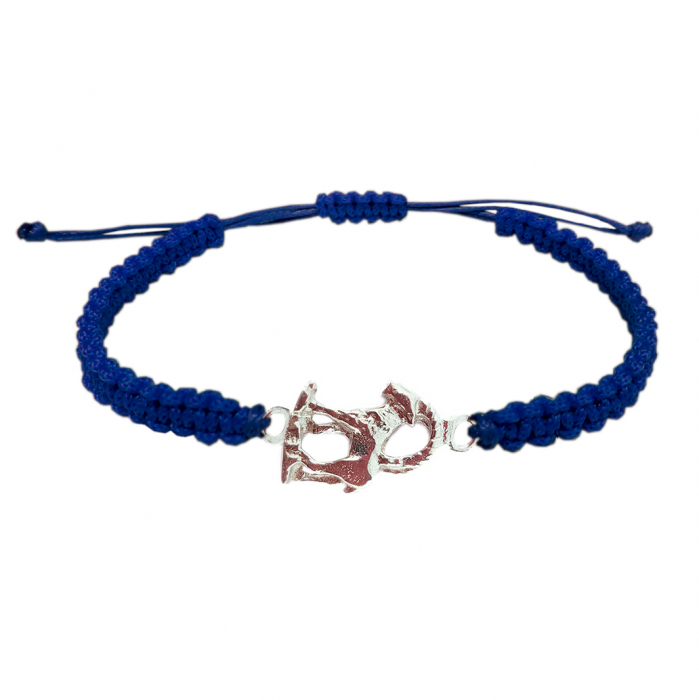 Bratara snur albastru impletit manual personalizata zodie Capricorn zodiac european argint 9240120 Dras [1]