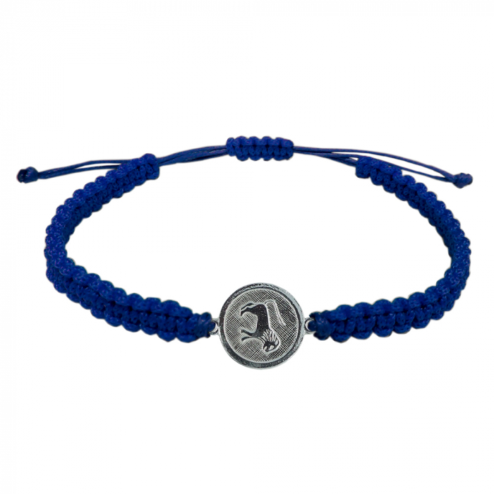 Bratara snur albastru impletit manual personalizata zodie Leu zodiac european argint 4201200 Dras [1]