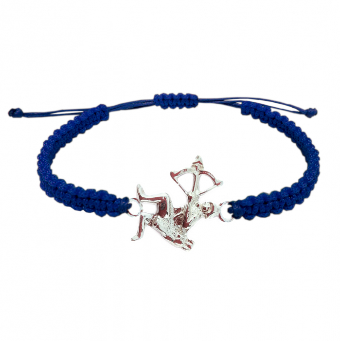 Bratara snur albastru impletit manual personalizata zodie Sagetator zodiac european argint 9238135 Dras [1]