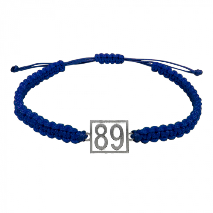 Bratara snur albastru impletita manual personalizata Cifra 89 argint numar norocos cifre aniversare 10248_9260 Dras [1]
