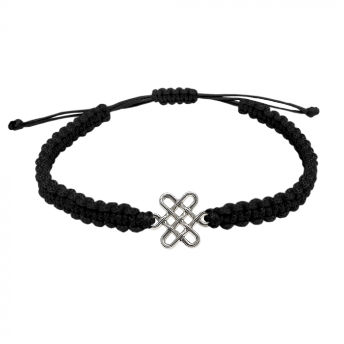 Bratara snur negru impletit manual personalizata Motiv celtic argint 10095200 Dras [1]