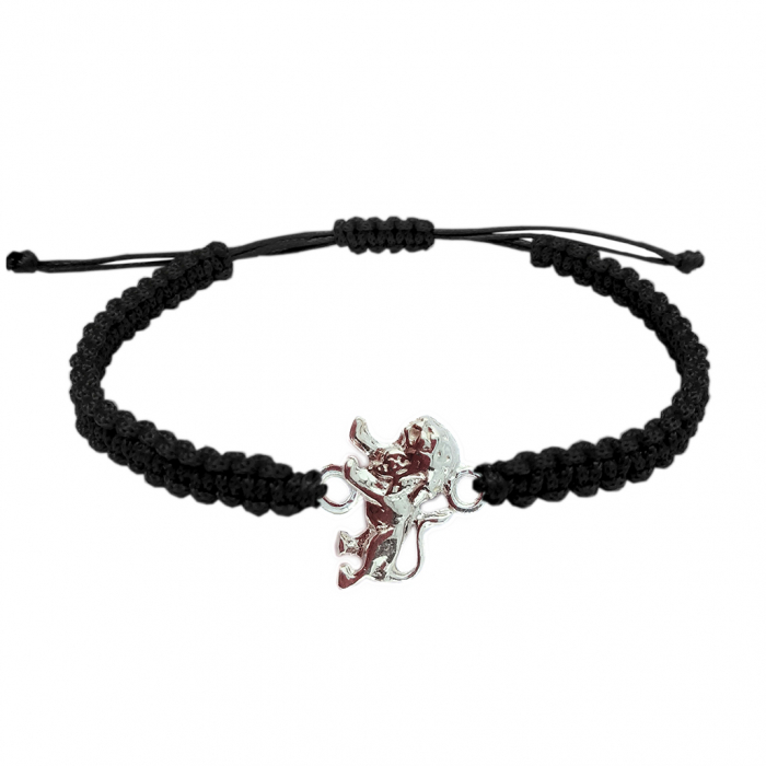 Bratara snur negru impletit manual personalizata zodie Leu zodiac european argint 9241135 Dras [1]