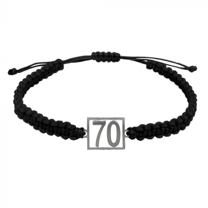 Bratara snur negru impletita manual personalizata Cifra 70 argint numar norocos cifre aniversare 10247_0260 Dras [1]