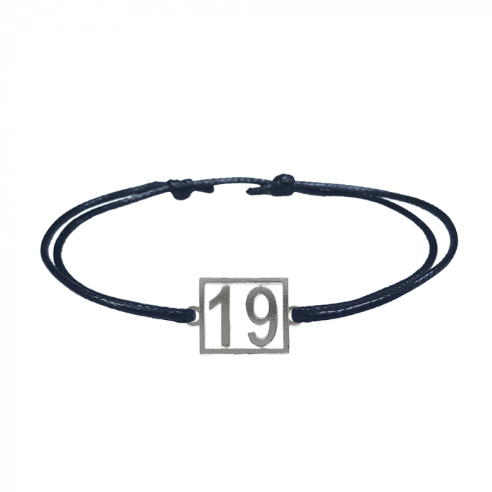 Bratara snur negru personalizata Cifra 19 argint numar norocos cifre aniversare 10251_9260 Dras [1]