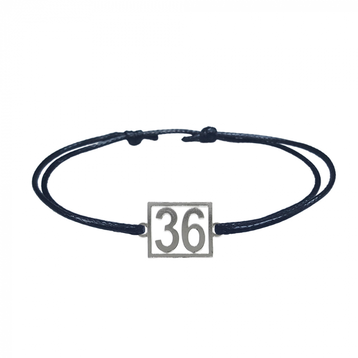 Bratara snur negru personalizata Cifra 36 argint numar norocos cifre aniversare 10253_6260 Dras [1]