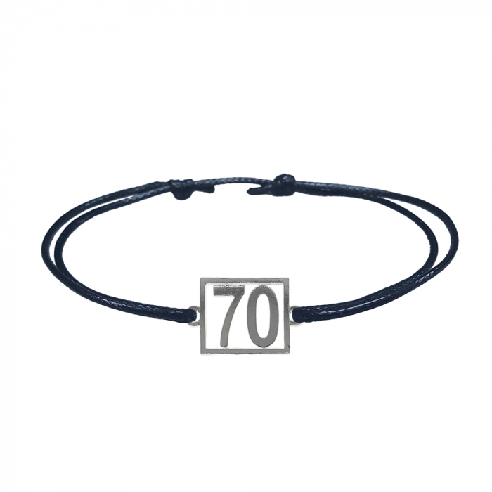 Bratara snur negru personalizata Cifra 70 argint numar norocos cifre aniversare 10247_0260 Dras [1]