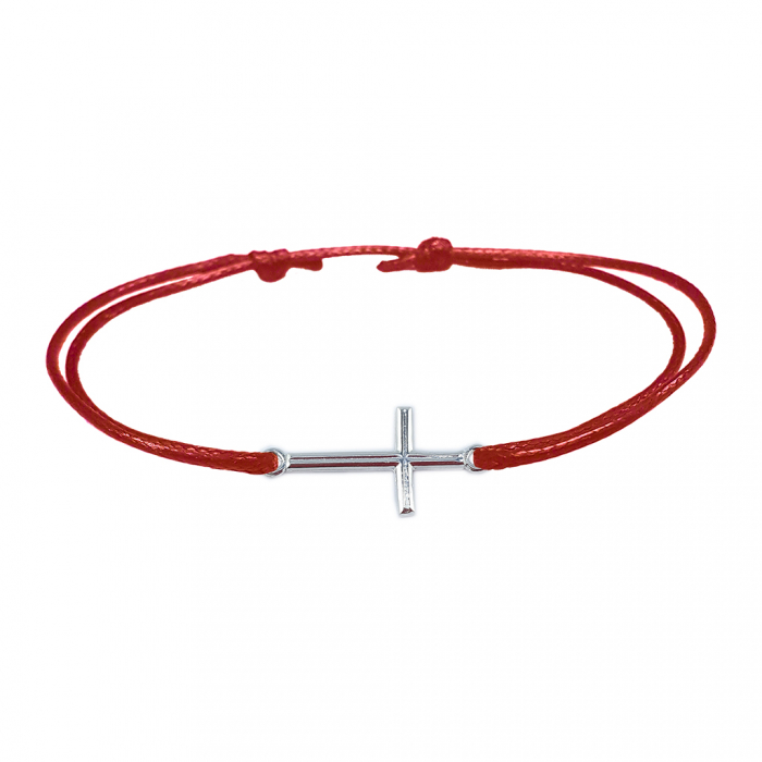 Bratara snur rosu personalizata cruciulita argint 4204150 Dras [1]