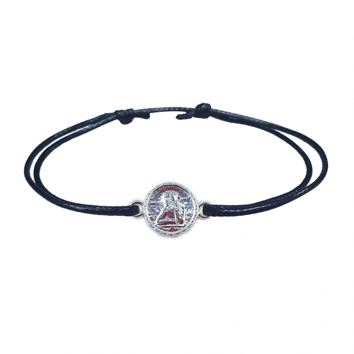 Bratara snur negru personalizata Ingeras argint 4357120 Dras [1]
