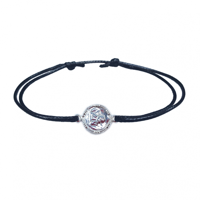 Bratara snur negru personalizata medalion personalizata Ingeras argint 4360170 Dras [1]