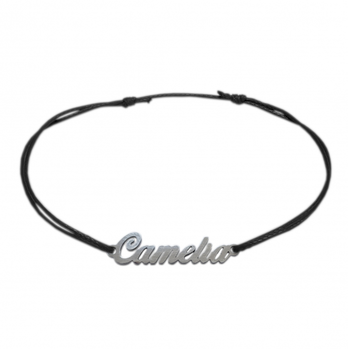 Bratara snur negru personalizata nume Camelia argint 9442100 Dras [1]
