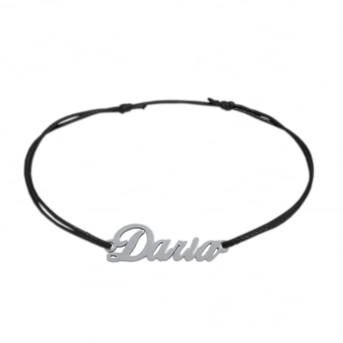 Bratara snur negru personalizata nume Daria argint 9420100 Dras [1]