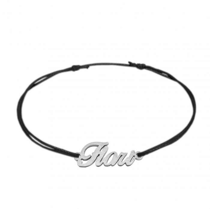 Bratara snur negru personalizata nume Flori argint 9453100 Dras [1]